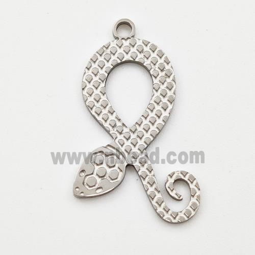 Raw Stainless Steel Snake Charms Pendant