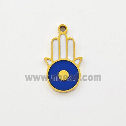 Stainless Steel Hand Pendant Enamel Gold Plated