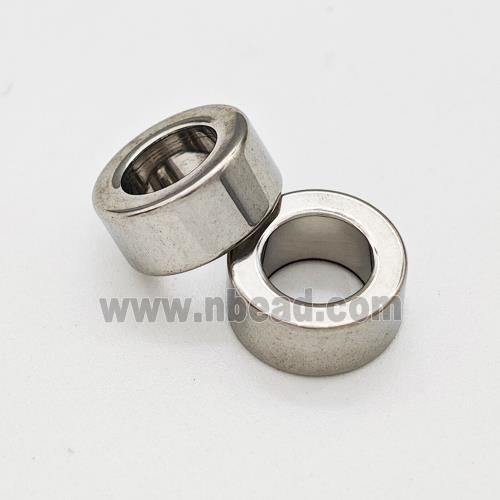 Raw Stainless Steel Rondelle Beads Large Hole