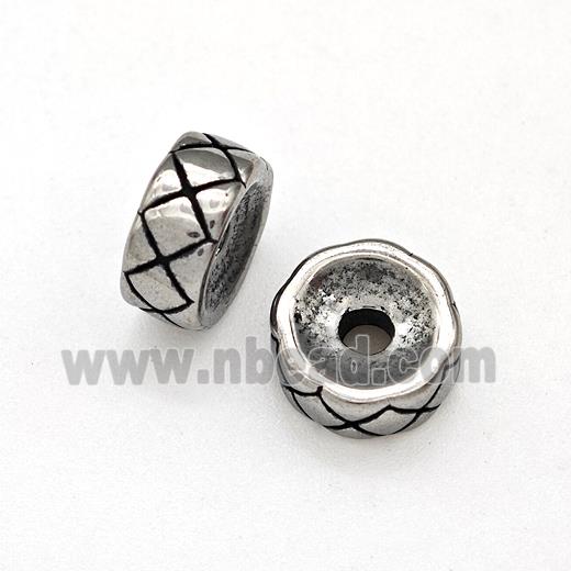 Stainless Steel Heishi Spacer Beads Antique Silver