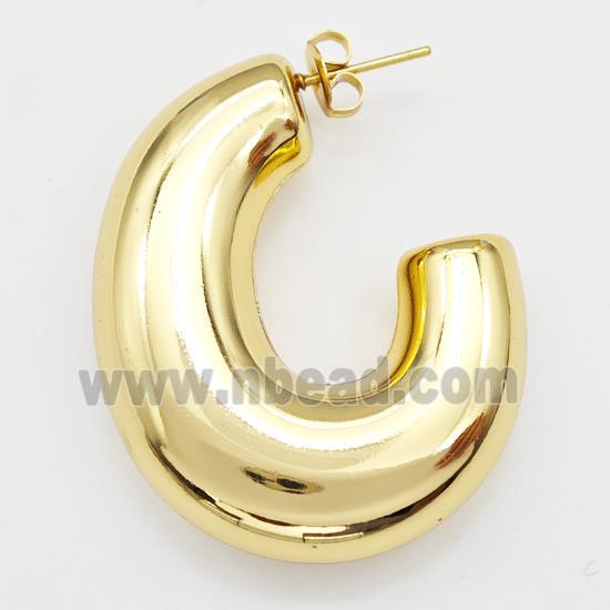 304 Stainless Steel Stud Earring Gold Plated