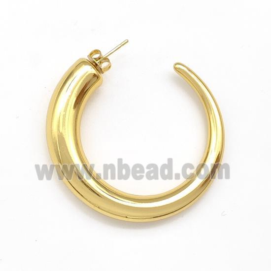 304 Stainless Steel Stud Earring Gold Plated