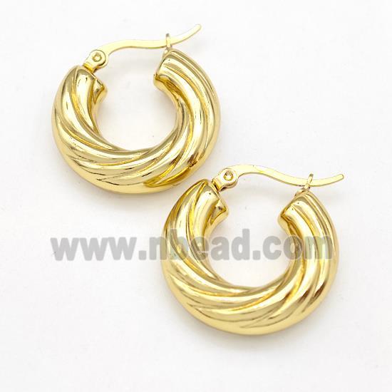 304 Stainless Steel Earring Hollow Gold Plated