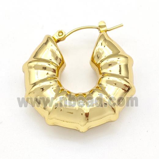 304 Stainless Steel Earring Hollow Gold Plated