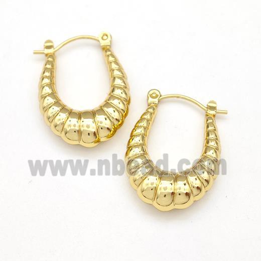 304 Stainless Steel Earring Hollow Gold Plated