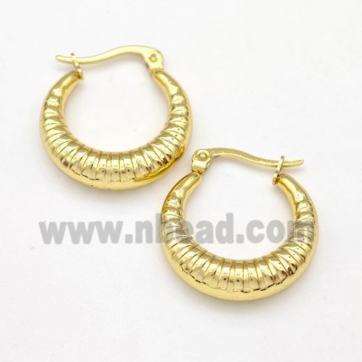 304 Stainless Steel Earring Hollow Gold Plated