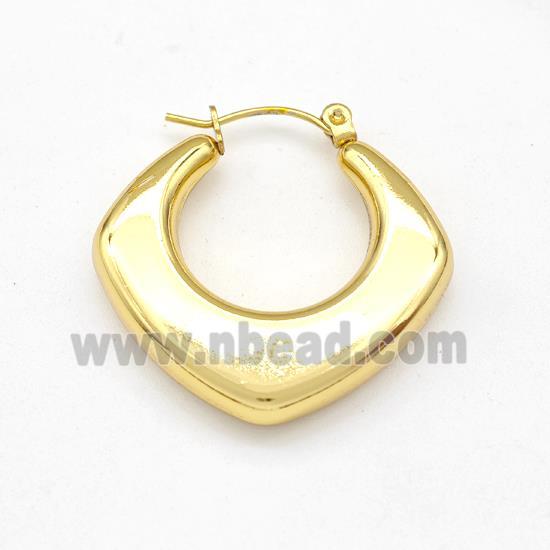 304 Stainless Steel Earring Hollow Gold Plated