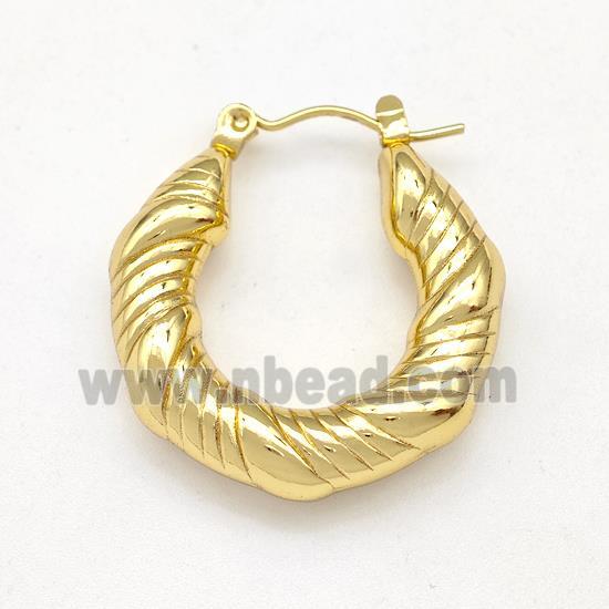 304 Stainless Steel Earring Hollow Gold Plated