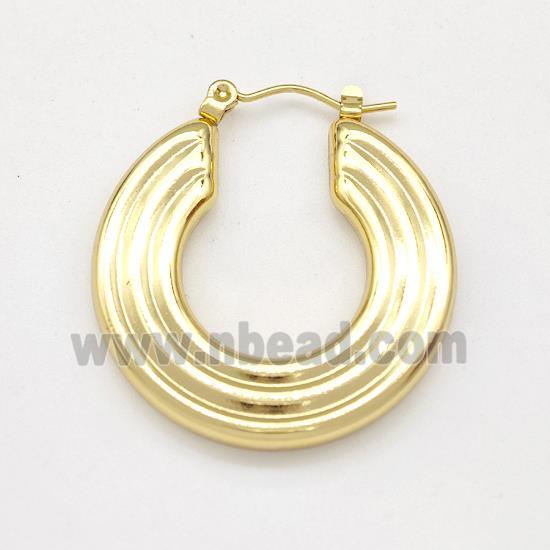 304 Stainless Steel Earring Hollow Gold Plated