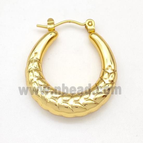 304 Stainless Steel Earring Hollow Gold Plated