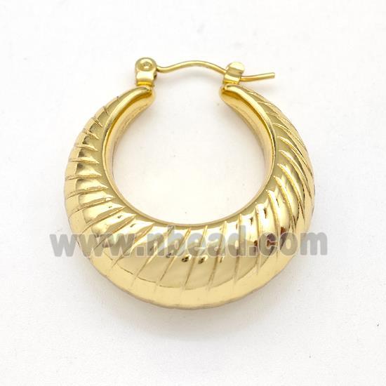 304 Stainless Steel Earring Hollow Gold Plated