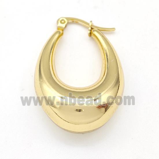 304 Stainless Steel Earring Hollow Gold Plated