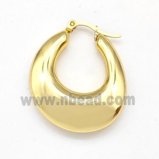 304 Stainless Steel Earring Hollow Gold Plated