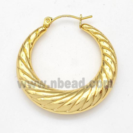 304 Stainless Steel Earring Hollow Gold Plated