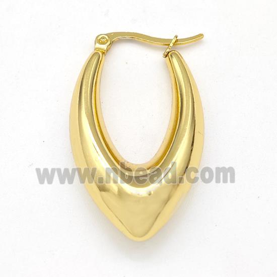 304 Stainless Steel Earring Hollow Gold Plated