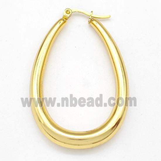 304 Stainless Steel Earring Hollow Gold Plated