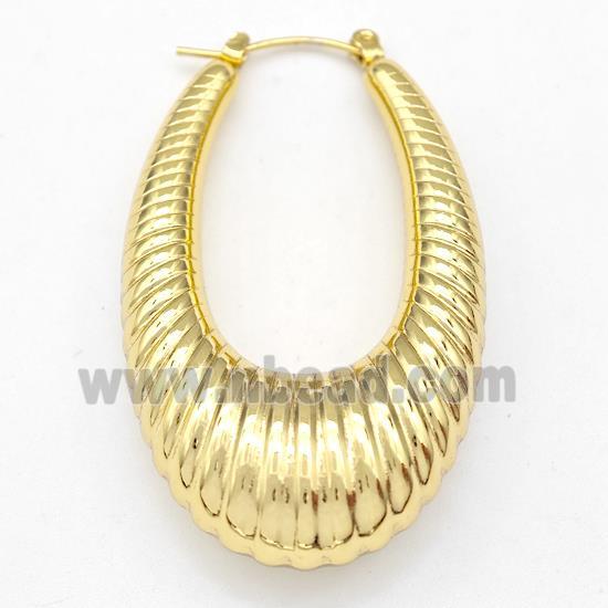 304 Stainless Steel Earring Hollow Gold Plated