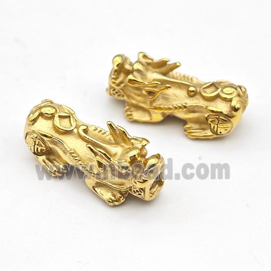 Chinese Pixiu Charms Stainless Steel Beads Large Hole Gold Plated