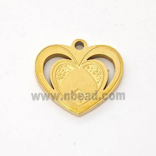 Stainless Steel Heart Pendant Gold Plated