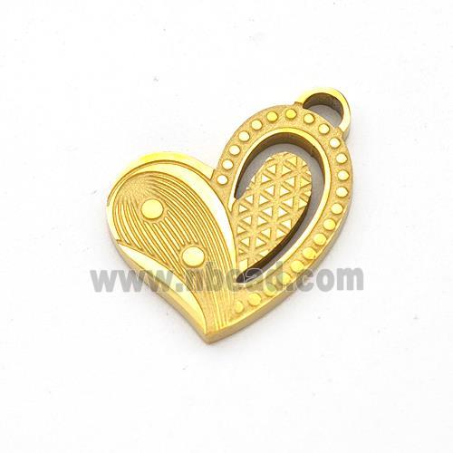 Stainless Steel Heart Pendant Gold Plated