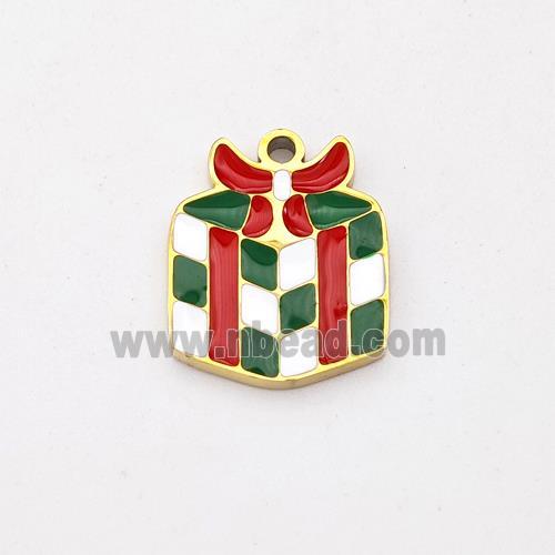 Christmas Gift Charms Stainless Steel Pendant Enamel Gold Plated