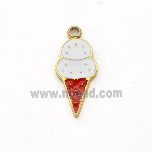 Ice Cream Charms Stainless Steel Pendant Enamel Gold Plated