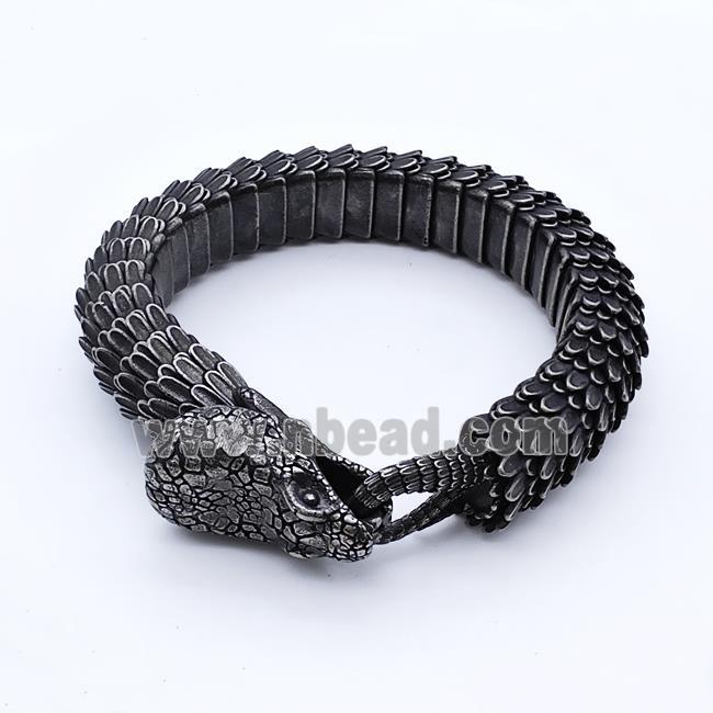 304 Stainless Steel Snake Bracelet Antique Black