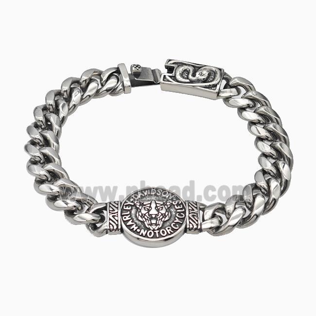 304 Stainless Steel Bracelet Antique Silver