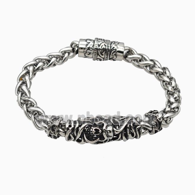 304 Stainless Steel Bracelet Antique Silver