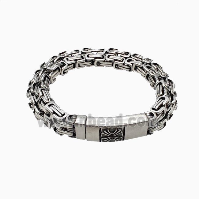 304 Stainless Steel Bracelet Antique Silver