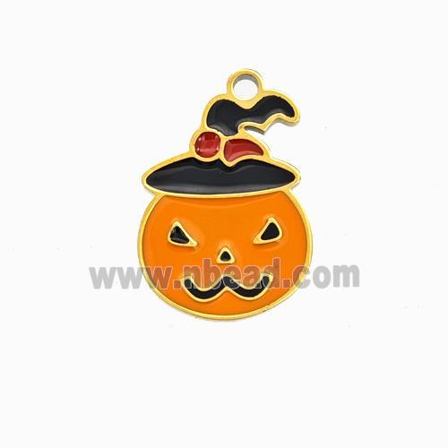 Halloween Clown Charms 304 Stainless Pendant Enamel Gold Plated