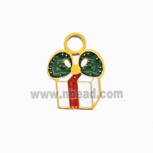 Christmas Gifts Charms 304 Stainless Steel Pendant Enamel Gold Plated