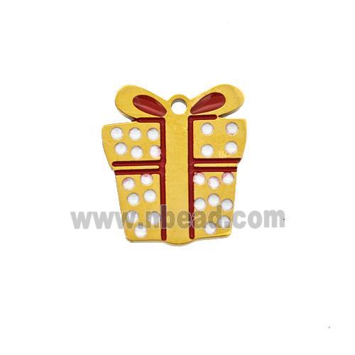 Christmas Gifts Charms 304 Stainless Steel Pendant Enamel Gold Plated