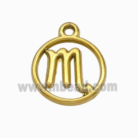 Stainless Steel Symbol Pendant Zodiac Scorpio Gold Plated