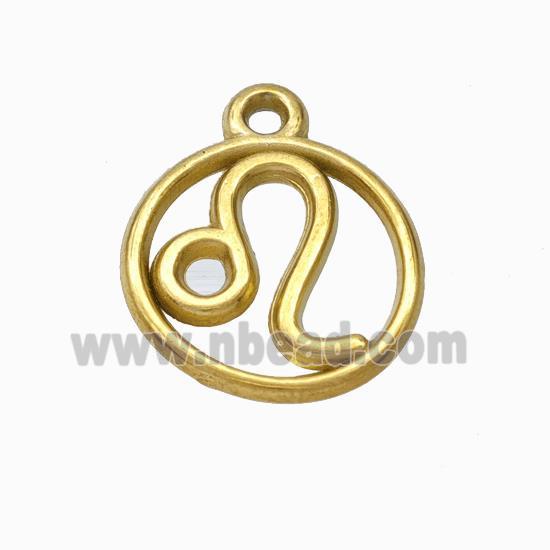 Stainless Steel Symbol Pendant Zodiac Leo Gold Plated