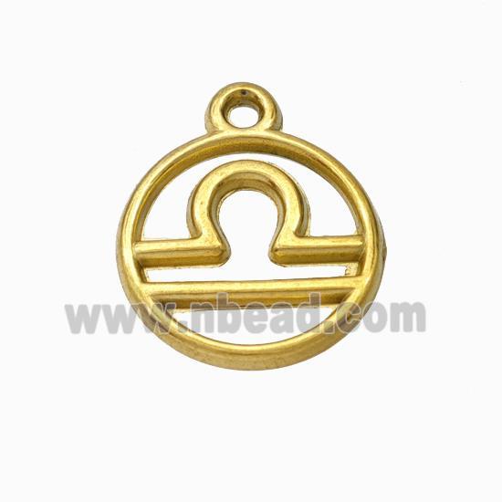 Stainless Steel Symbol Pendant Zodiac Libra Gold Plated