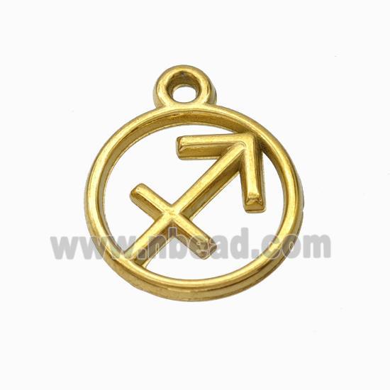 Stainless Steel Symbol Pendant Zodiac Sagittarius Gold Plated