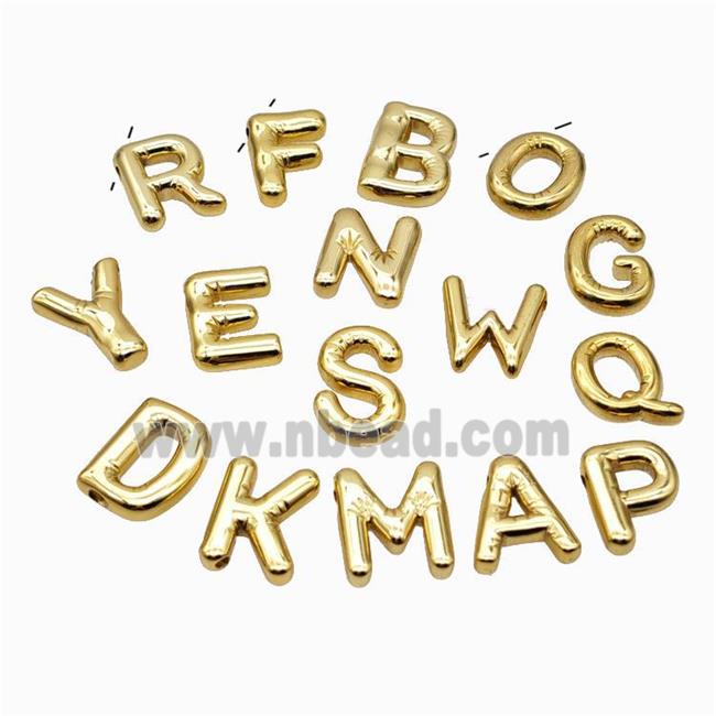 Stainless Steel Alphabet Pendant Mix Letter Gold Plated