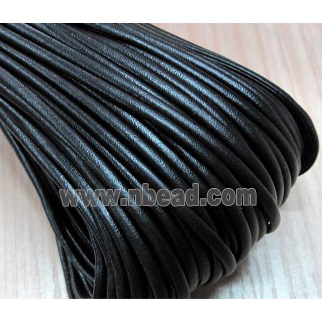 PU leather Cord, flat, black