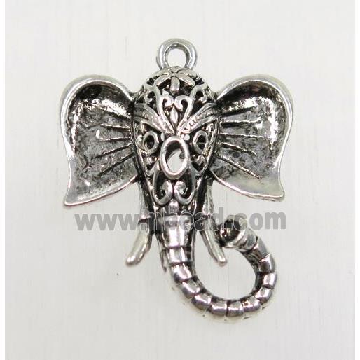 tibetan silver elephant pendant, non-nickel