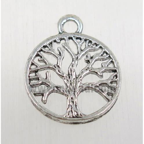 tibetan silver pendant, tree of life, non-nickel