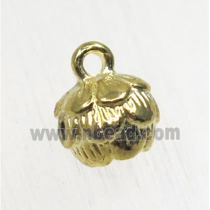 tibetan silver flower pendant, non-nickel, gold plated