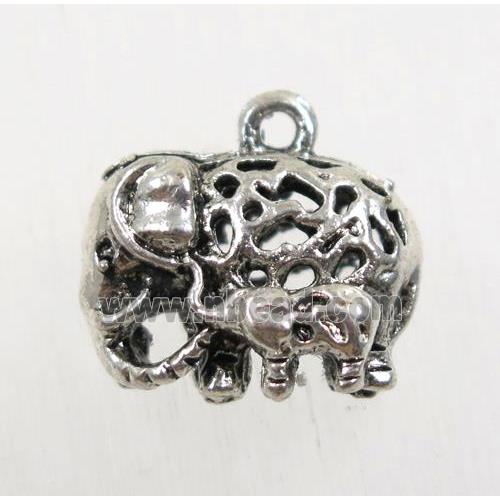 tibetan silver elephant pendant, non-nickel