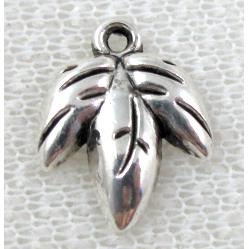 Tibetan Silver leaf pendant, lead free and nickel free