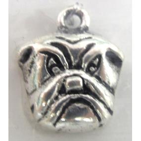 Tibetan Silver dog pendants, Lead and nickel Free