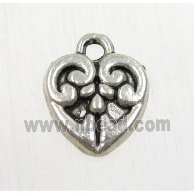 tibetan silver heart pendant, non-nickel