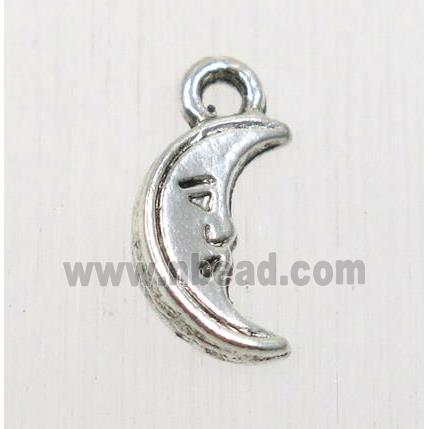 tibetan silver moon pendant, non-nickel