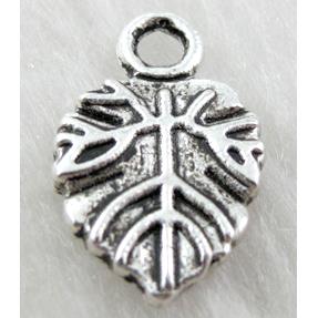 Tibetan Silver leaf pendant, lead free and nickel free