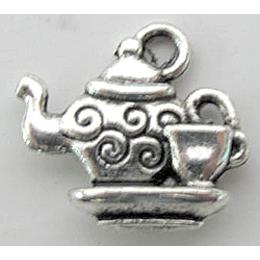 Tibetan Silver teapot pendant, Lead free and nickel Free