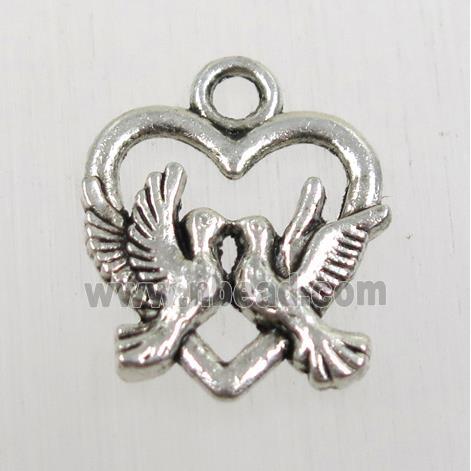 tibetan silver birds pendant, non-nickel